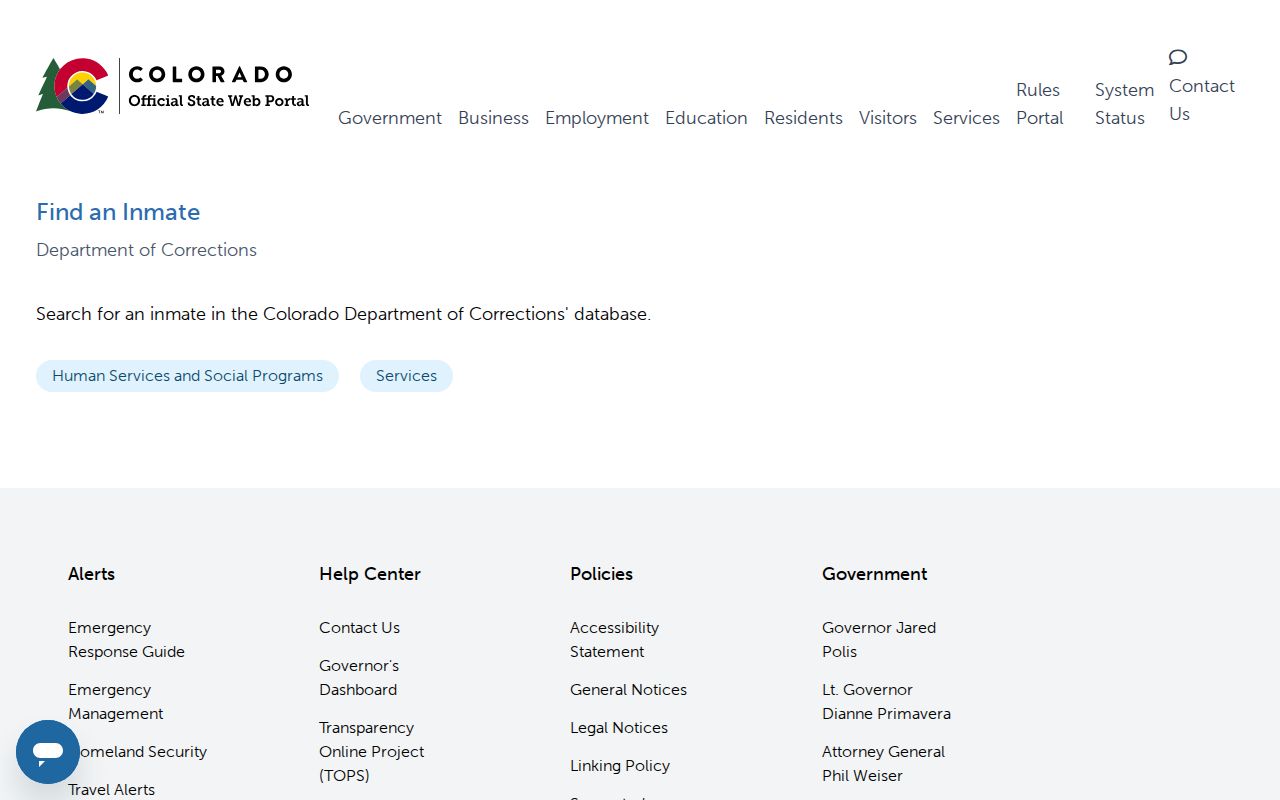Colorado Department of Corrections locator for Montrose County state offender photos